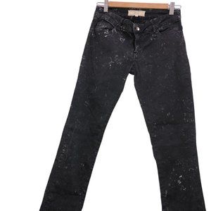 athe vanessa Bruno french charcoal white splatter paint skinny jeans 36 …